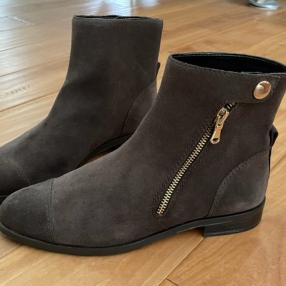 Ann Taylor Suede Booties brown/Taupe  7M - Picture 1 of 10